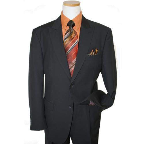 Steve Harvey Classic Collection Black Self Pinstripes Super 120's Suit 6700